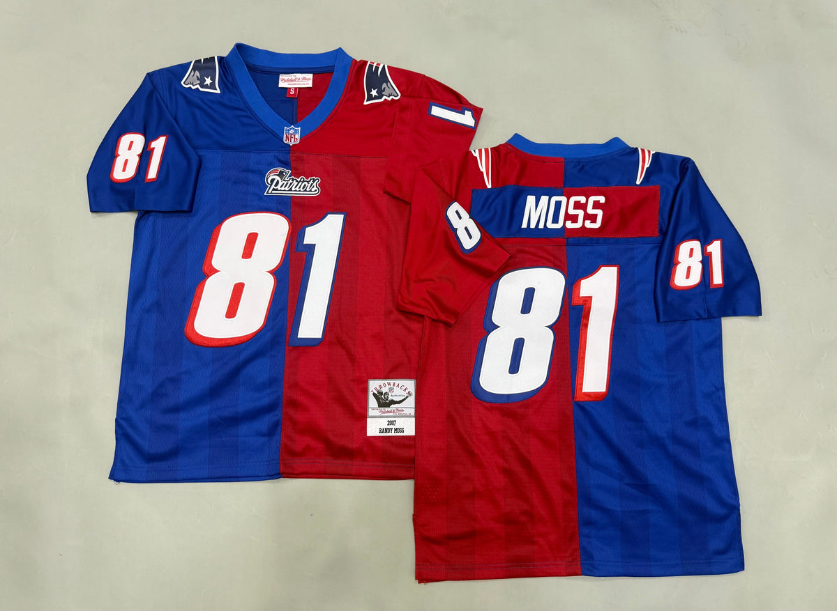 Mens Randy Moss#81 New England Patriots Vintage Throwback Jersey