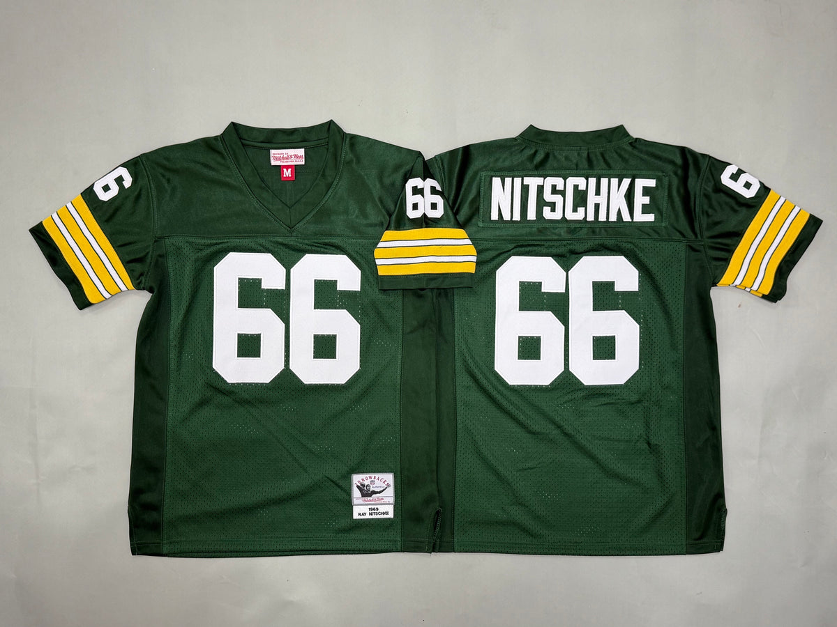 Youth Ray Nitschke#66 Green Bay Packers Vintage Throwback Jersey