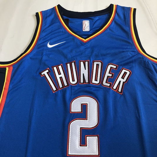 Oklahoma City Thunder Shai Gilgeous-Alexander #2 blue Throwback Jersey - Dense Embroidery