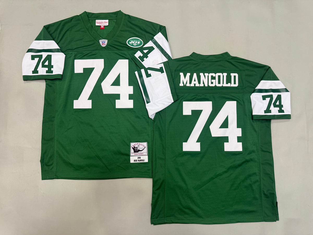 Mens Nick Mangold#74 New York Jets Vintage Throwback Jersey