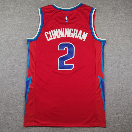 Detroit Pistons Cade Cunningham #2 2022 City Edition Swingman Jersey ! Embroidered