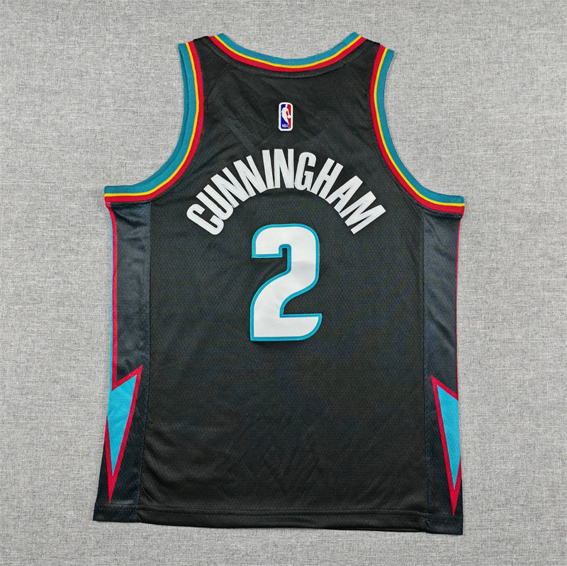 Youth Cade Cunningham Detroit Pistons #2 City Edition Embroidered Jersey