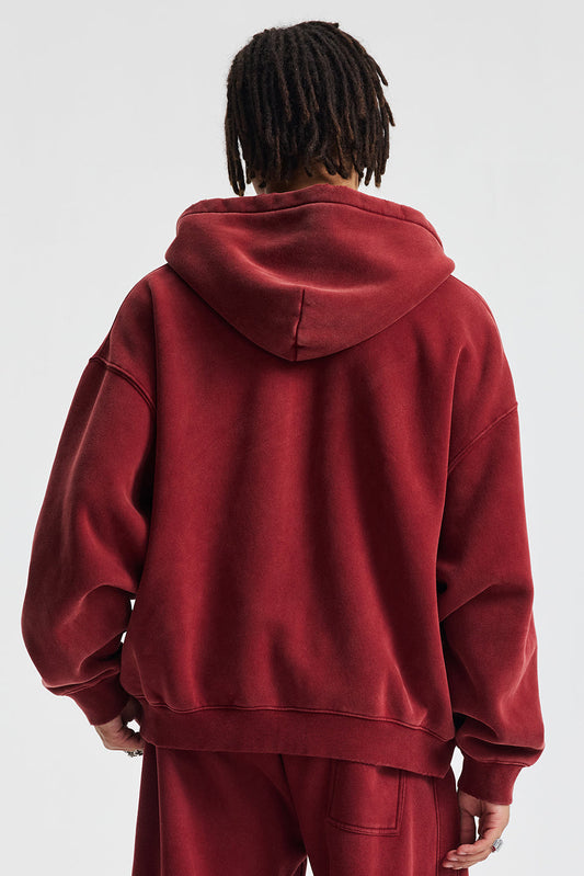 370GSM Pigment Dyed Fleece Boxy Hoodie
