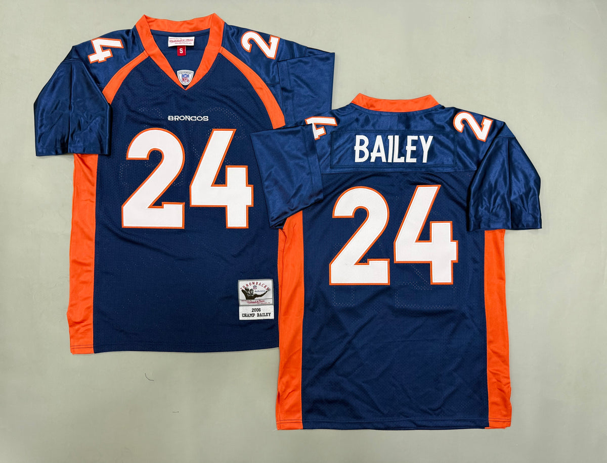 Mens Champ Bailey#24 Denver Broncos Vintage Throwback Jersey