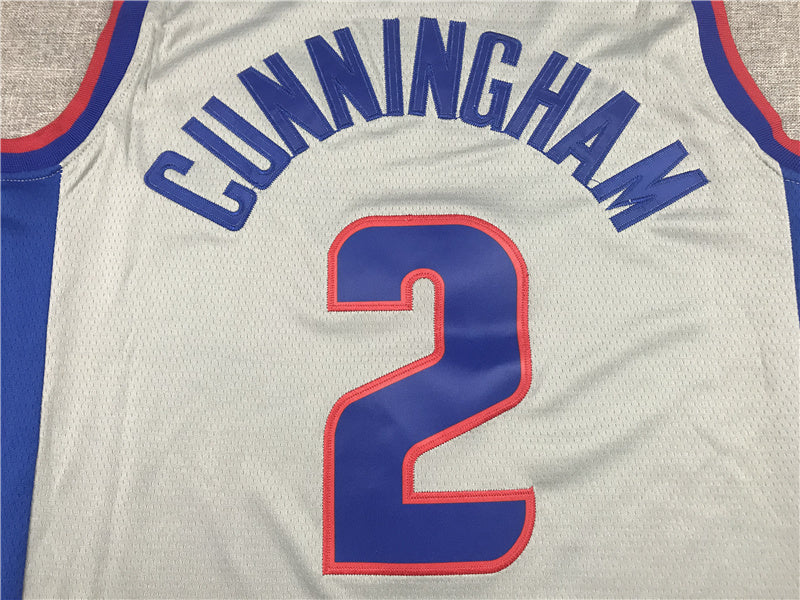 Detroit Pistons Cade Cunningham #2 City Edition Swingman Jersey ! Embroidered