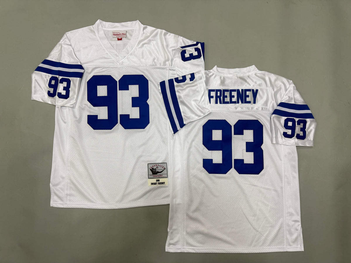 Mens Dwight Freeney#93 white Indianapolis Colts Vintage Throwback Jersey