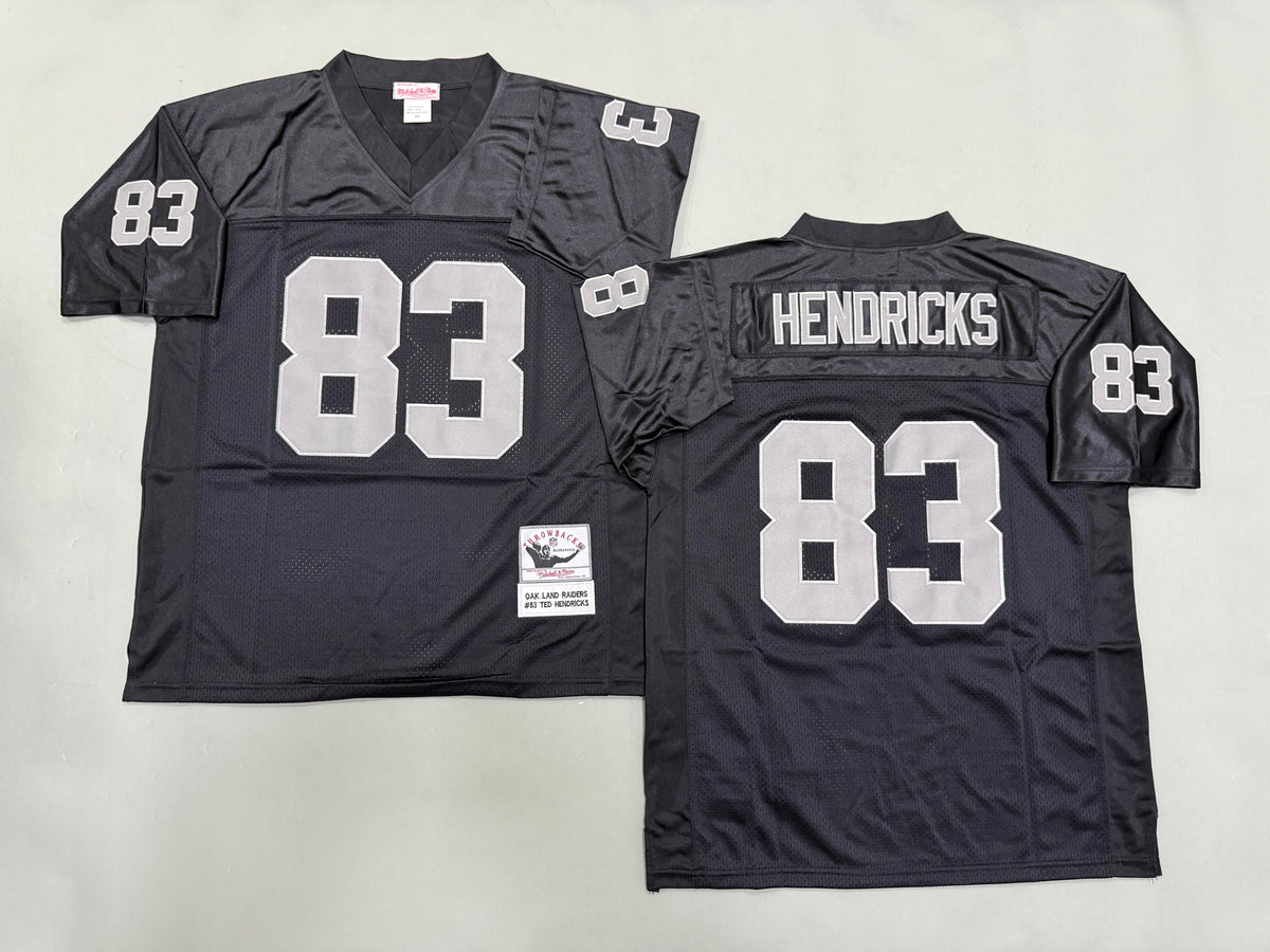 Mens Ted Hendricks#83 black Los Angeles Raiders Vintage Throwback Jersey
