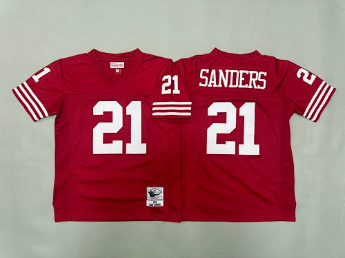 Youth Deion Sanders#21 San Francisco 49ers Red Throwback Jersey