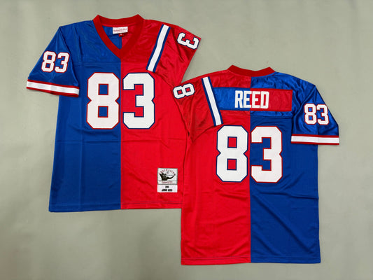 Mens Andre Reed #83 Buffalo Bills Two-Tone Colorblock Vintage Throwback Jersey