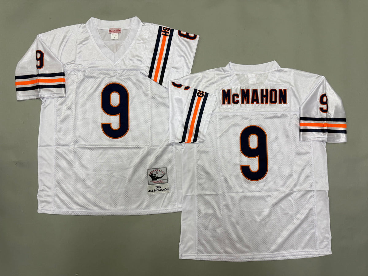 Mens Jim McMahon #9 Chicago Bears White 1985 Vintage Throwback Jersey