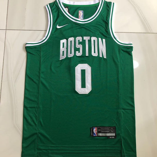 Boston Celtics Jayson Tatum #0 green Throwback Jersey - Dense Embroidery