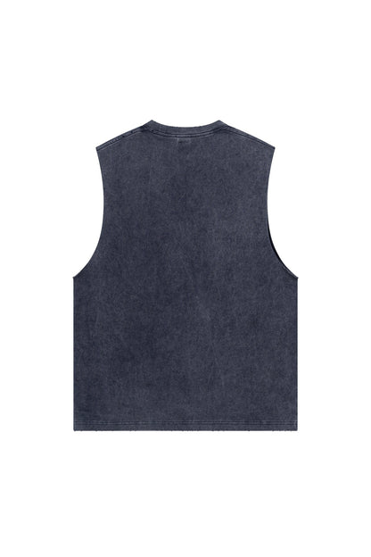 275GSM Distressed Washed Muscle Tee
