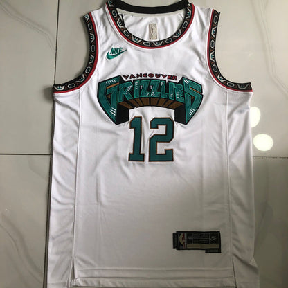 Memphis Grizzlies Ja Morant #12 white Throwback  Jersey -  Dense Embroidery