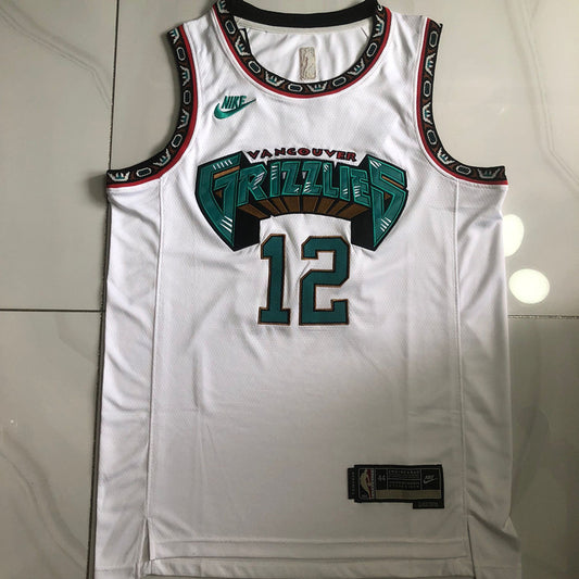 Memphis Grizzlies Ja Morant #12 white Throwback  Jersey -  Dense Embroidery