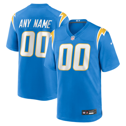 Custom Los Angeles Chargers Blue Game Jersey
