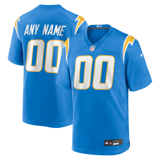 Custom Los Angeles Chargers Blue Game Jersey
