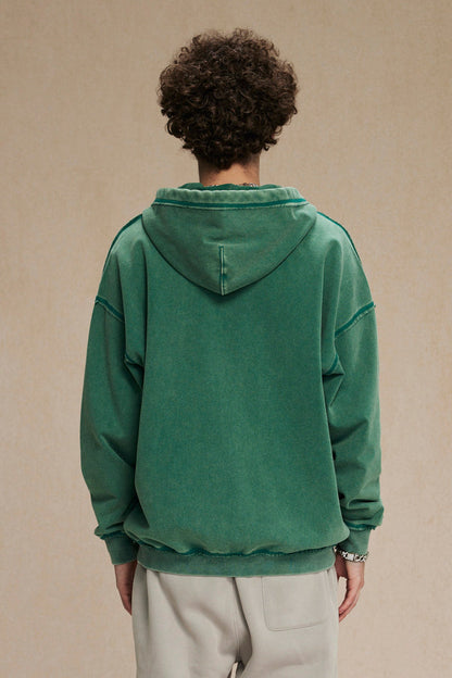 450GSM Distressed Washed Zipper Jacket
