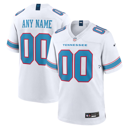 Custom Tennessee Titans White Game Jersey