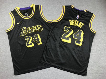 Youth Kobe Bryant Los Angeles Lakers #24  City Edition Black Mamba Embroidered  Jersey