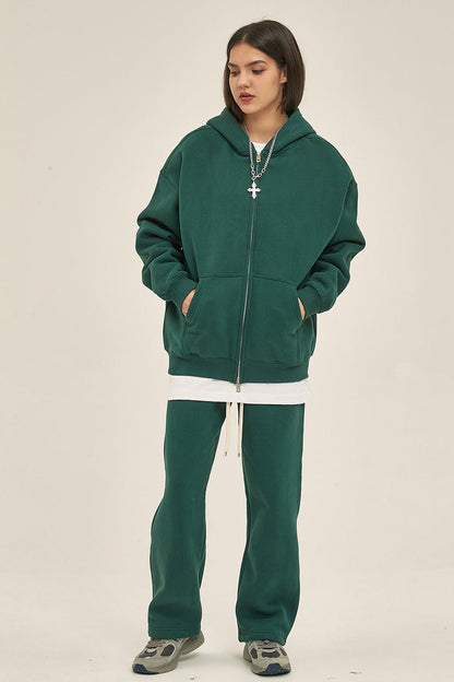 350GSM Solid Color Fleece Zipper Jacket
