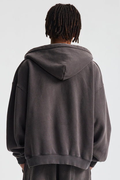 370GSM Pigment Dyed Fleece Boxy Hoodie
