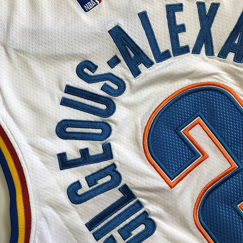 Oklahoma City Thunder Shai Gilgeous-Alexander #2 White Throwback Jersey - Dense Embroidery