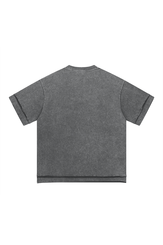 275GSM Patchwork Distressed Washed Tee