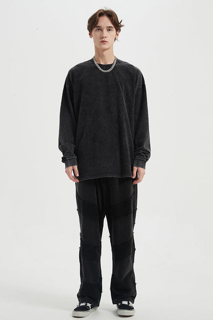 310GSM Pigment Dyed Washed Long Sleeve Crew