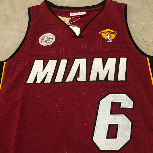 Miami Heat LeBron James #6 red 2012-2013 Throwback Jersey - Dense Embroidery