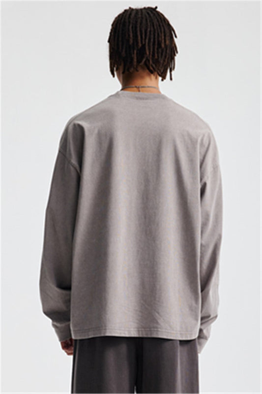 285GSM Contrast Long Sleeve Pigment Dyed Tee