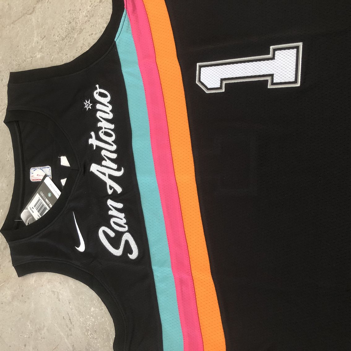 San Antonio Spurs Victor Wembanyama #1 black Throwback Jersey - Dense Embroidery