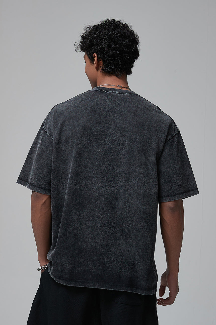 275GSM Double Stitch Sleeve Hem Washed Tee