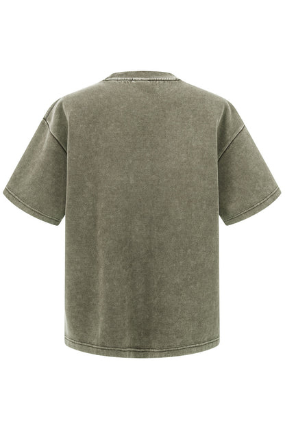 305GSM Splicing Washed Tee