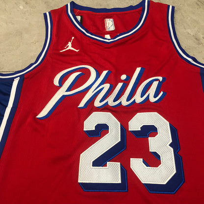 Philadelphia 76ers LeBron James #23 red Throwback Jersey - Dense Embroidery