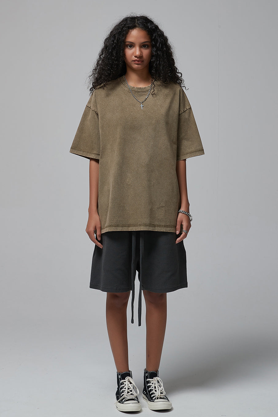 275GSM Double Stitch Sleeve Hem Washed Tee