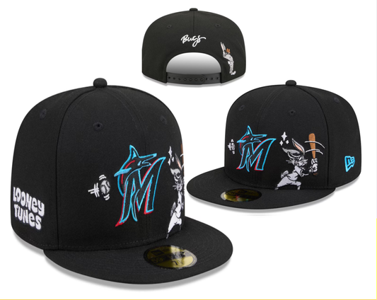 Miami Marlins Black Snapback Cap