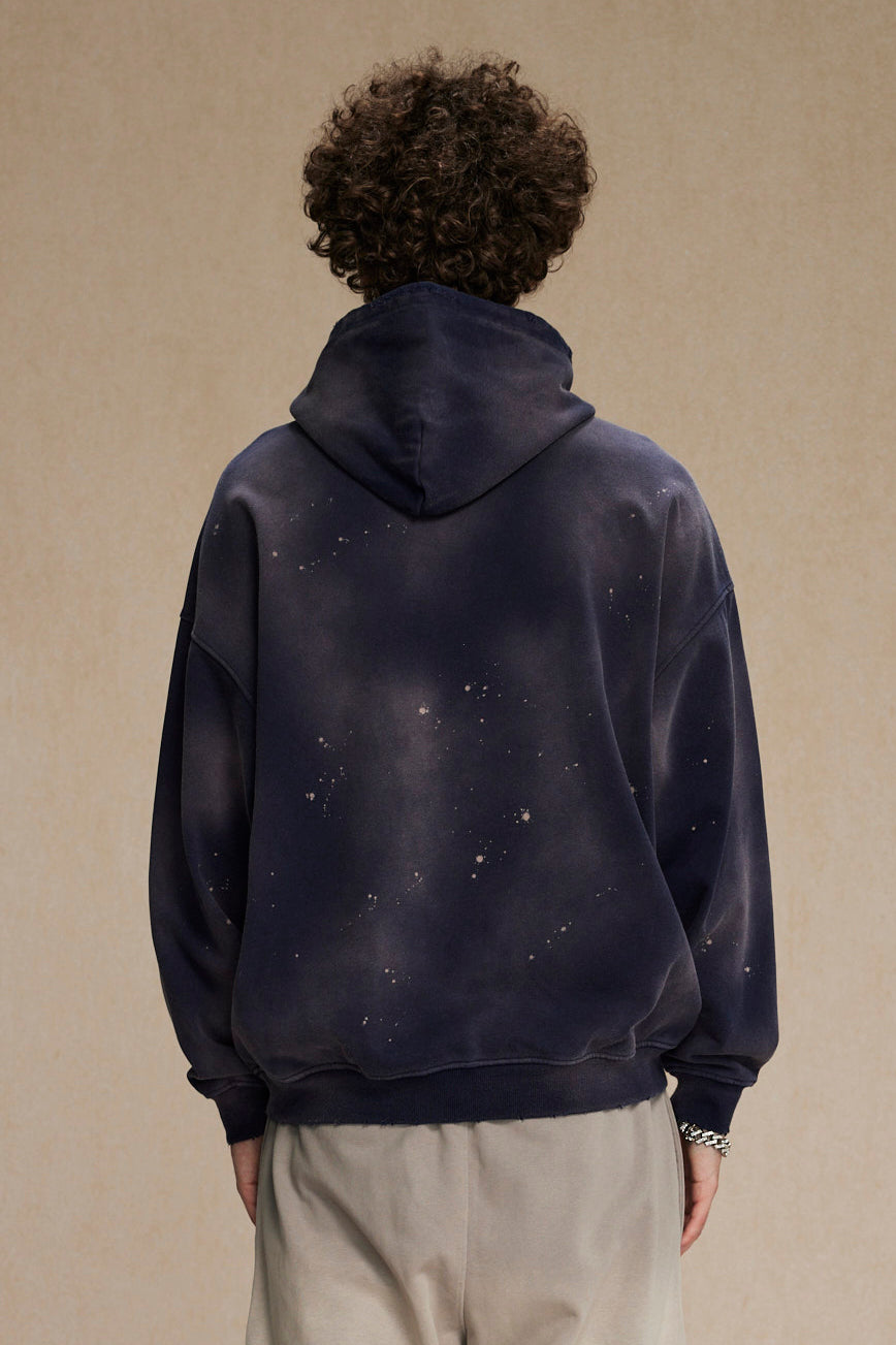450GSM Distressed Dirty Effect Sun Fade Hoodie