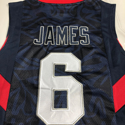 Team USA Redeem Team LeBron James #6 blue Throwback Jersey - Dense Embroidery