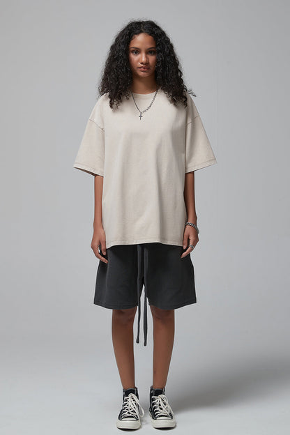 275GSM Double Stitch Sleeve Hem Washed Tee