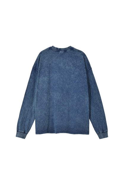 250GSM Vintage Washed Long Sleeve Crew