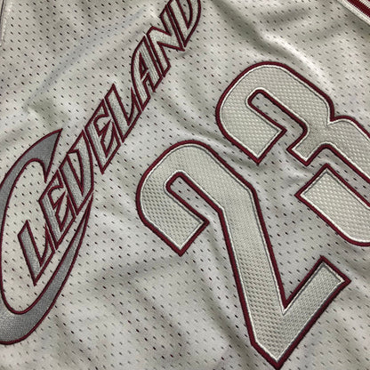 Cleveland Cavaliers LeBron James #23 All-white Throwback Jersey - Dense Embroidery