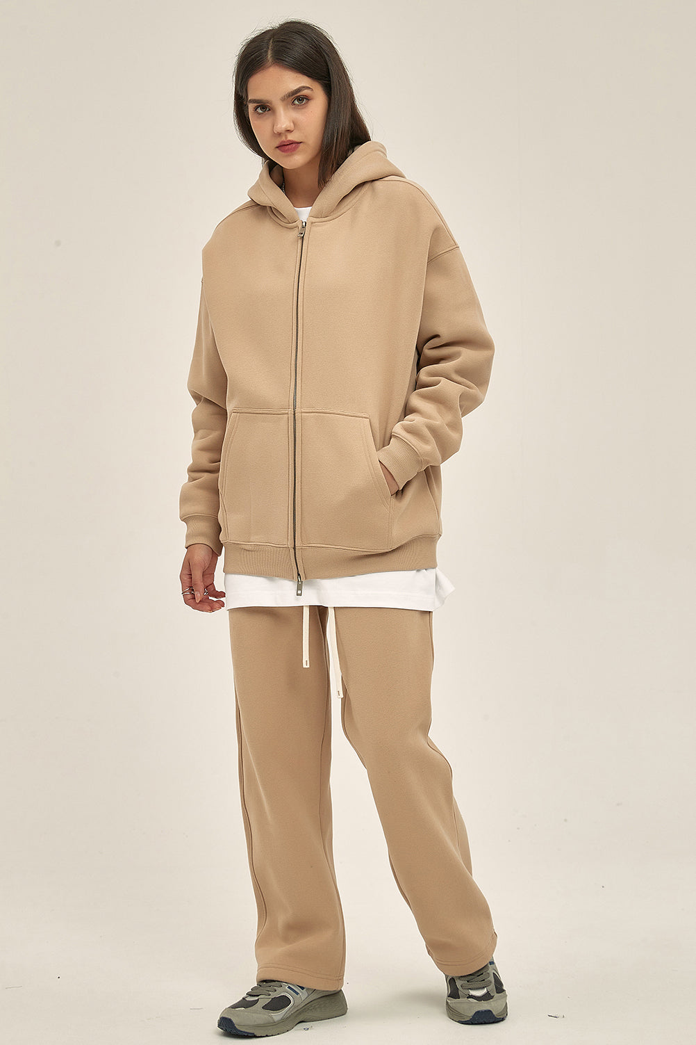 350GSM Solid Color Fleece Zipper Jacket