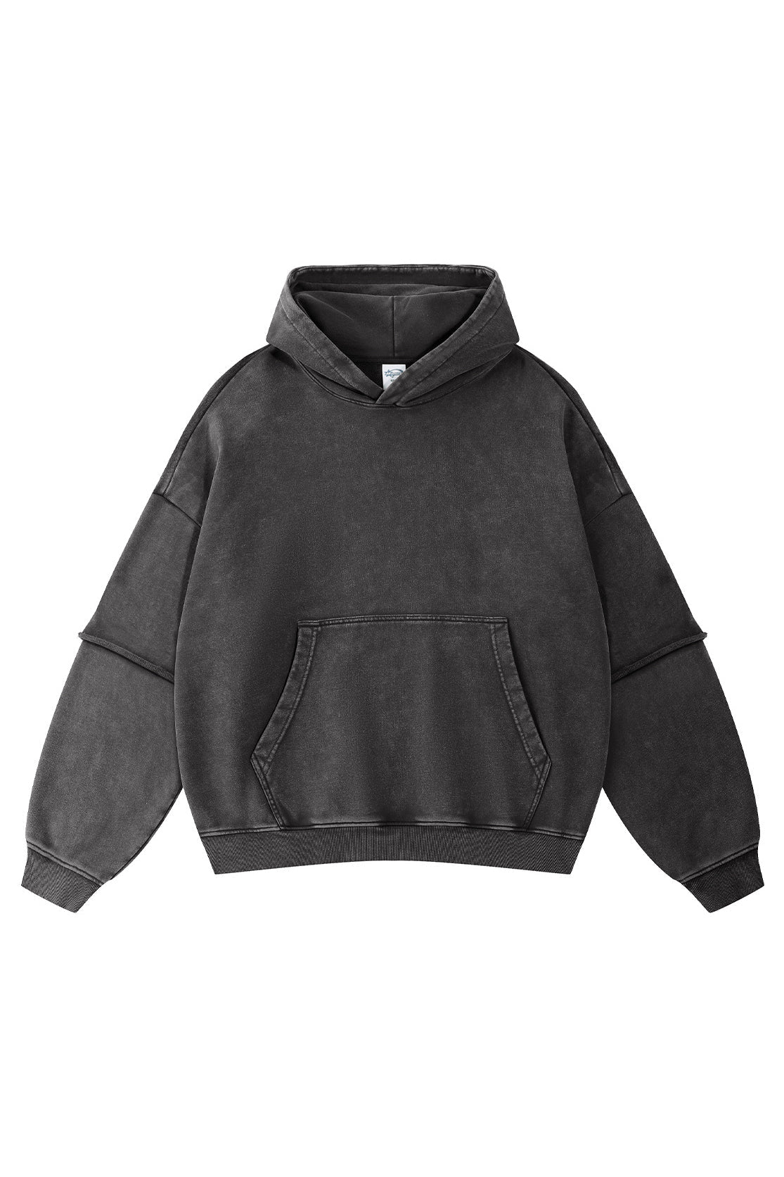 430GSM Fake Double Sleeve Washed Hoodie