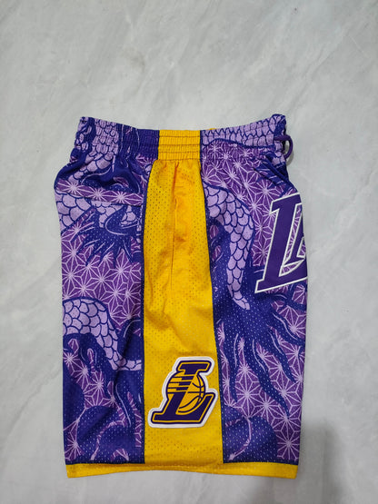 Los Angeles Lakers Purple Dragon Year Edition Pocket Shorts