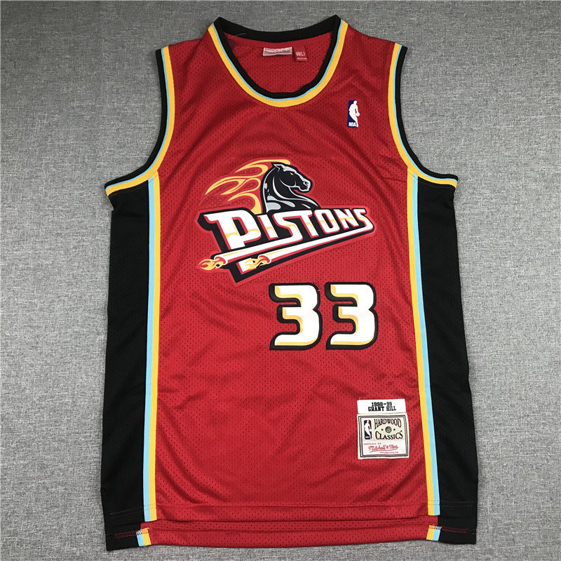 Detroit Pistons Grant Hill #33 1998-99 Throwback ！ Embroidered