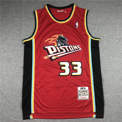 Detroit Pistons Grant Hill #33 1998-99 Throwback ！ Embroidered