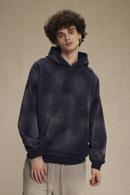 450GSM Distressed Dirty Effect Sun Fade Hoodie