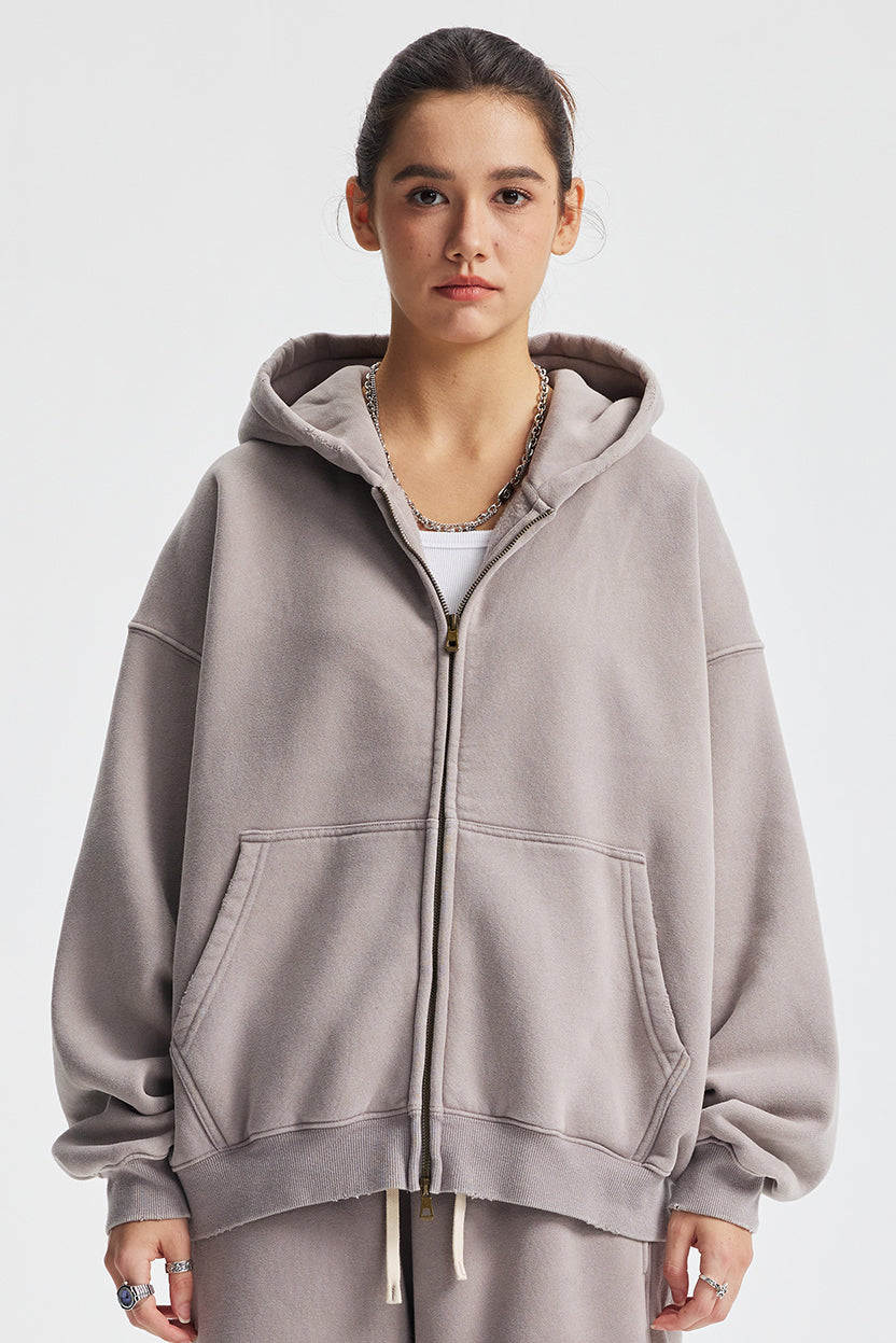 370GSM Pigment Dyed Fleece Boxy Hoodie