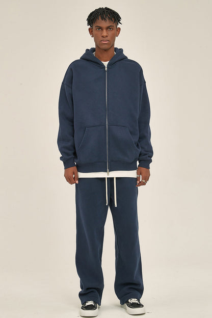 350GSM Solid Color Fleece Zipper Jacket