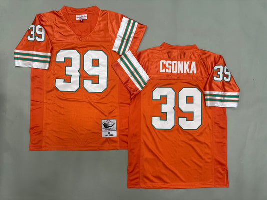Mens Larry Csonka#39 Miami Dolphins Vintage Throwback Jersey